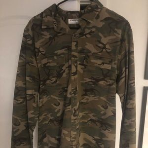 Long Sleeve Camo Button Down Shirt